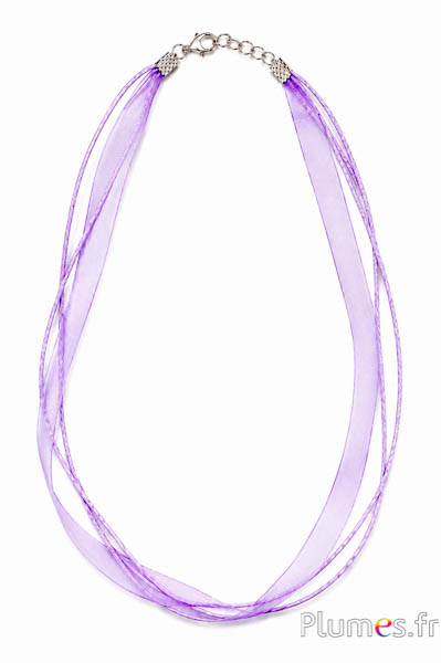 Collana in organza - lunghezza 45 cm - lilla
